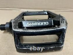 OLD SCHOOL VINTAGE BMX 1980's ORIGINAL SHIMANO DX PEDALS IN BLACK 1/2 THREAD