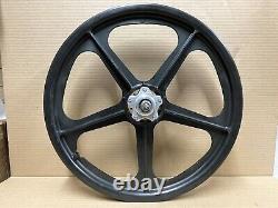 OLD SCHOOL VINTAGE BMX ORIGINAL ALLOY HUBBED SKYWAY TUFF WHEELS 2's BLACK