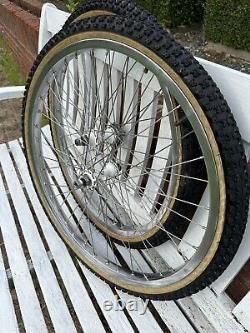 Old School BMX Araya 24 X 1.75 Wheel Set Suzue Hubs Cheng shin Tyres 1980's Nice