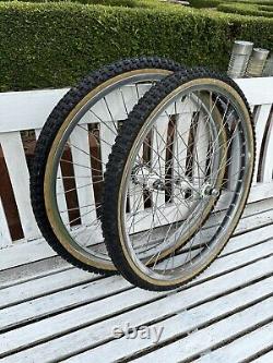 Old School BMX Araya 24 X 1.75 Wheel Set Suzue Hubs Cheng shin Tyres 1980's Nice