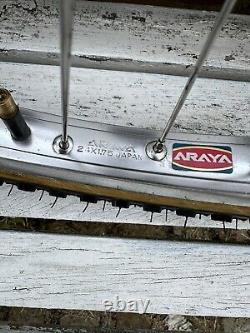 Old School BMX Araya 24 X 1.75 Wheel Set Suzue Hubs Cheng shin Tyres 1980's Nice