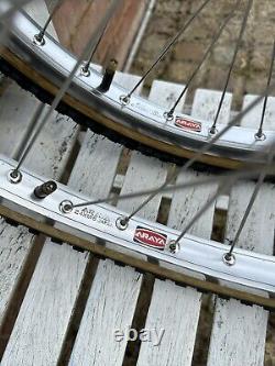 Old School BMX Araya 24 X 1.75 Wheel Set Suzue Hubs Cheng shin Tyres 1980's Nice