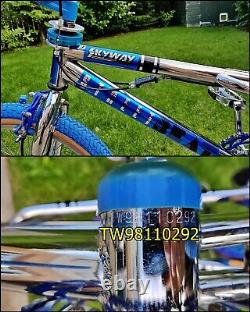 Old School BMX Bike Chrome Blue USA Retro Vintage Freestyler Bicycle Mid Skool