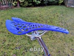 Old School BMX Bike Chrome Blue USA Retro Vintage Freestyler Bicycle Mid Skool