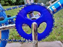 Old School BMX Bike Chrome Blue USA Retro Vintage Freestyler Bicycle Mid Skool