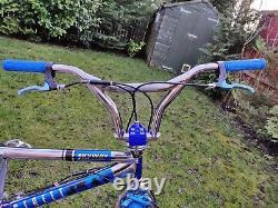 Old School BMX Bike Chrome Blue USA Retro Vintage Freestyler Bicycle Mid Skool