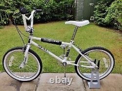 Old School BMX Bike USA Retro Vintage White Bicycle Classic Burner Era V-Bars