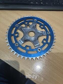 Old School BMX COMBO Takagi MX Spider / TUF NECK 44T Chainring Blue & BOLTS
