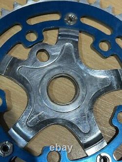 Old School BMX COMBO Takagi MX Spider / TUF NECK 44T Chainring Blue & BOLTS