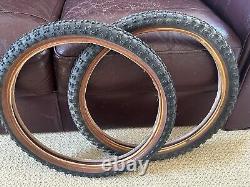 Old School BMX Cheng shin 20 X2.125 Fat/fat Pair Of Tyres Tires Good Tread 80's