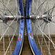 Old School Bmx Gt Race Lace Hubs Ambrosio Rims 20 36h Blue Wheel Set