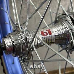 Old School BMX GT Race Lace Hubs Ambrosio Rims 20 36h BLUE Wheel Set