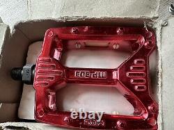 Old School BMX Mks Mikashima 80's Mp-303 Red Anno 1/2 Pedals NOS