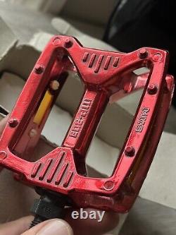 Old School BMX Mks Mikashima 80's Mp-303 Red Anno 1/2 Pedals NOS