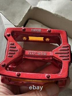 Old School BMX Mks Mikashima 80's Mp-303 Red Anno 1/2 Pedals NOS