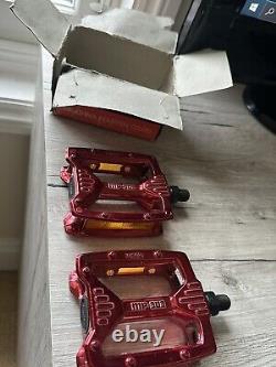 Old School BMX Mks Mikashima 80's Mp-303 Red Anno 1/2 Pedals NOS