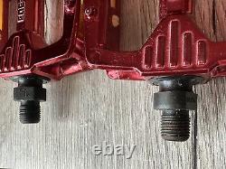 Old School BMX Mks Mikashima 80's Mp-303 Red Anno 1/2 Pedals NOS