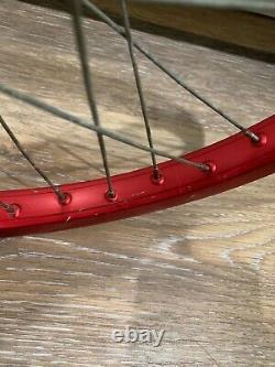 Old School BMX Red Araya 7X Rim wheel 20X1.75 Red Suzue Front Hub