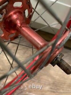 Old School BMX Red Araya 7X Rim wheel 20X1.75 Red Suzue Front Hub