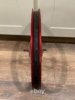 Old School BMX Red Araya 7X Rim wheel 20X1.75 Red Suzue Front Hub