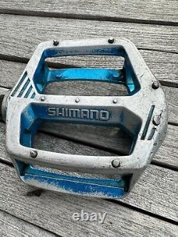 Old School BMX Shimano Dx Blue 1/2 Pedals 1980's Genuine