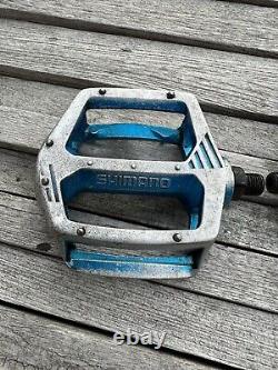 Old School BMX Shimano Dx Blue 1/2 Pedals 1980's Genuine