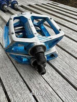 Old School BMX Shimano Dx Blue 1/2 Pedals 1980's Genuine
