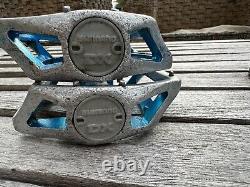 Old School BMX Shimano Dx Blue 1/2 Pedals 1980's Genuine