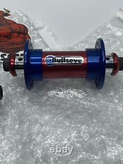 Old School Blue And Red ANO Bullseye BMX hubs Authentic New 36h Skyway Hutch