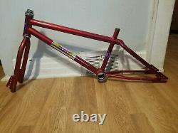 Old School Bmx 1988 Gt Bicycles Pro 20 Frame Candy Red Takara Fk Vintage Rare