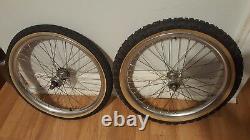 Old School Bmx Araya Aero Rims Suzue Sealed Hubs 20 X 1.75 Silver Vintage Rare