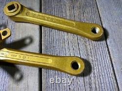 Old School Bmx MX Sr Sakae Crankset 170mm Gold Metal Flake Made In Japan Nos