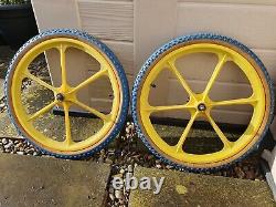 Old School Bmx Mag Wheels yellow. Raleigh Burner. Iron Horse