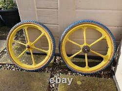 Old School Bmx Mag Wheels yellow. Raleigh Burner. Iron Horse