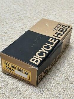Old School Bmx Nos Gold Suzue Hubs Boxed Mint 36 Hole Pair 1980's Vintage Bmx