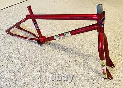 Old School Bmx Original 1983 Gt Pro Santa Ana Frame Fork Candy Red