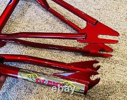 Old School Bmx Original 1983 Gt Pro Santa Ana Frame Fork Candy Red