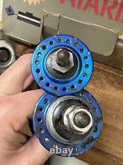 Old School Bmx Sr Blue Bmx Hubs Pair Blue Genuine 80s