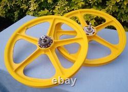 Old School Bmx alloy hubbed skyways. Genuine 80s wheels vgc. Raleigh Tuff Burner