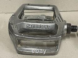 Old School Vintage Bmx Original Shimano DX Platform Pedals In Natural Silver