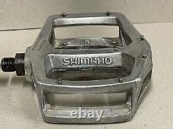 Old School Vintage Bmx Original Shimano DX Platform Pedals In Natural Silver