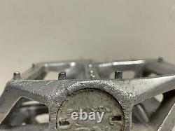 Old School Vintage Bmx Original Shimano DX Platform Pedals In Natural Silver