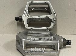 Old School Vintage Bmx Original Shimano DX Platform Pedals In Natural Silver