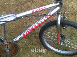 Old mid school bmx bike powerlite havoc chrome retro cycle