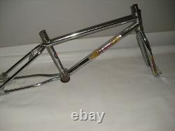 Old school 1984 GT Pro 20 inch bmx bike frame fork chrome 4130