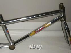 Old school 1984 GT Pro 20 inch bmx bike frame fork chrome 4130