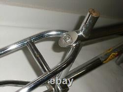 Old school 1984 GT Pro 20 inch bmx bike frame fork chrome 4130