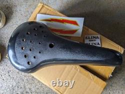 Old school BMX Elina lightning bolt seat. Black kuwahara ET