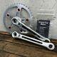 Old School Bmx Sugino Maxy Crank Set 3pc 171mm Red Wolf Tooth Bolts