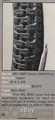 Old school bmx IRC Racer kuwahara kz original tyre 20x2.125good tread